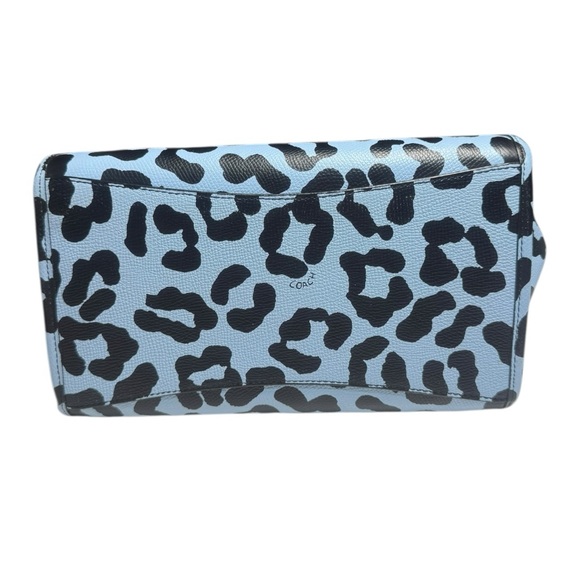 Coach Blue and Black Leopard Print Tote and Wristlet Set - Picture 7 of 12